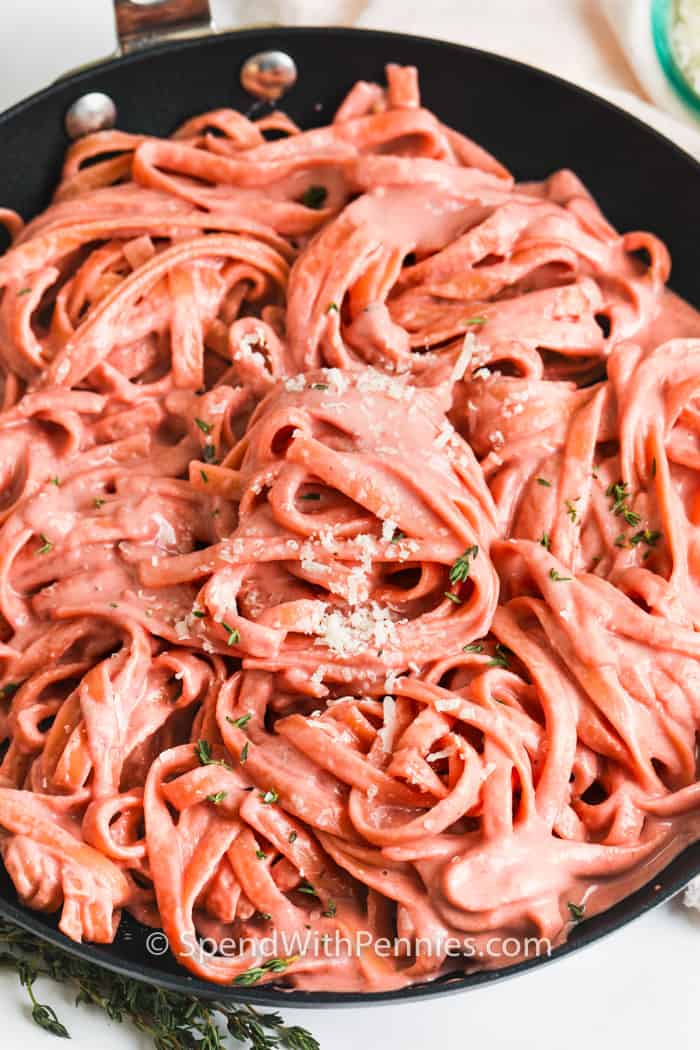 Elevate Your Pasta: Creamy Roasted Beet Dish with Feta & Nuts